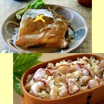 金華さば仙台みそ煮と三陸産たこ飯